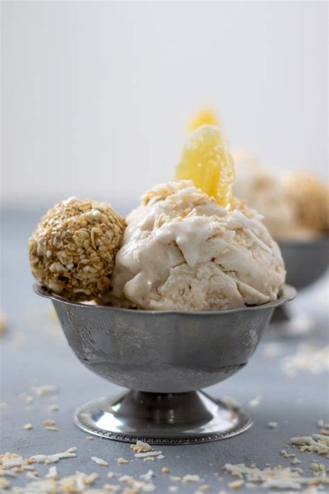 Double Coconut And Ginger Ice Cream Recipe With Images Ginger Ice