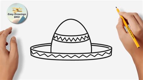 Drawing Sombrero Tutorial How To Draw A Mexican Hat Easy Drawings