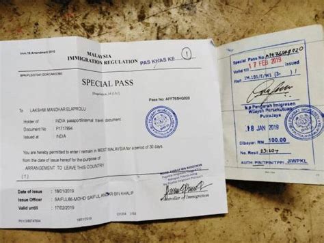 A singapore visa permits the holder to access a singaporean entry point, where the officers of the immigration & checkpoints authority (ica) can check them. Overstayed in Malaysia. Is the Special Pass from agent ...