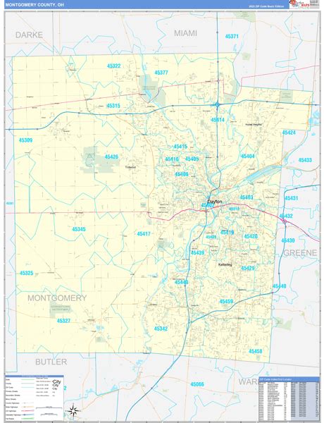 Montgomery County Oh Zip Code Maps Basic