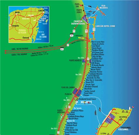 Riviera Maya Map Of Hotels
