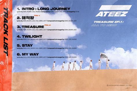 Ateez Drops The Official Tracklist For Debut Album Treasure Ep 1 All To Zero Allkpop