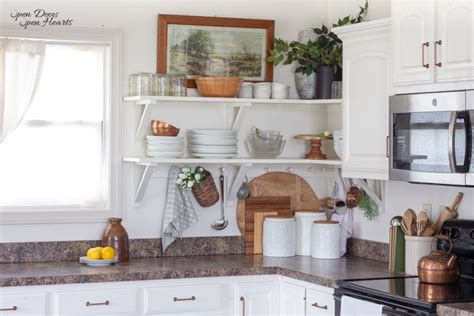 How To Decorate Kitchen Shelves Beautifully Open Doors Open Hearts