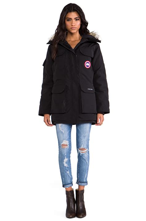 lyst canada goose expedition parka with coyote fur trim in black