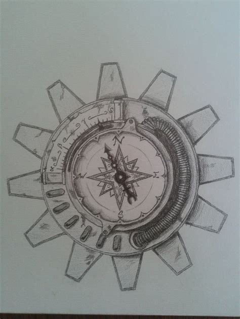 Steampunk Compass Compass Tattoo Compass Tattoo Design Compass