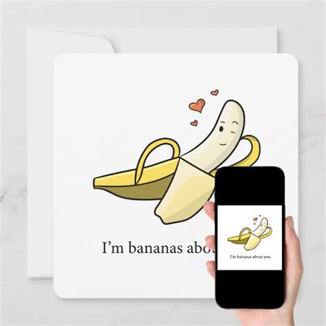 Bananas About You Valentines Day Love Card Zazzle