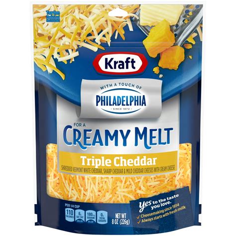 Kraft Triple Cheddar Shredded Cheese With A Touch Of Philadelphia For A