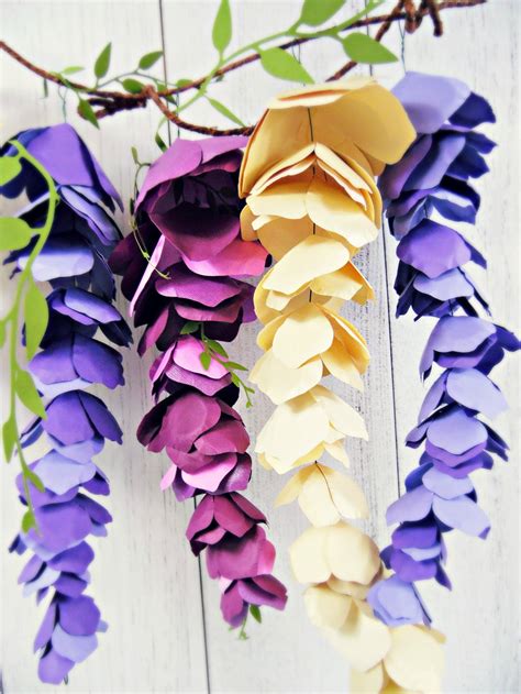 Paper Hanging Wisteria Diy Paper Flowers Abbi Kirsten Collections
