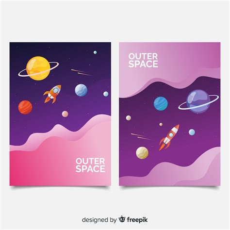 Free Vector Outer Space Cover Collection