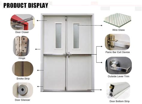 China Customized Hour UL Listed Fire Rated Metal Door Fire Proof Steel Door For Emergency