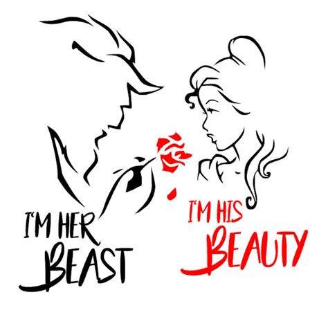 His Beauty Her Beast Beauty And The Beast Couple Design Svg Etsy
