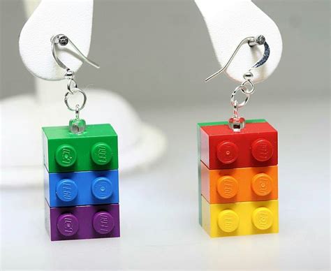 Pin By Ubbsi On Recycling Lego Earrings Lego Jewelry Quirky Jewelry