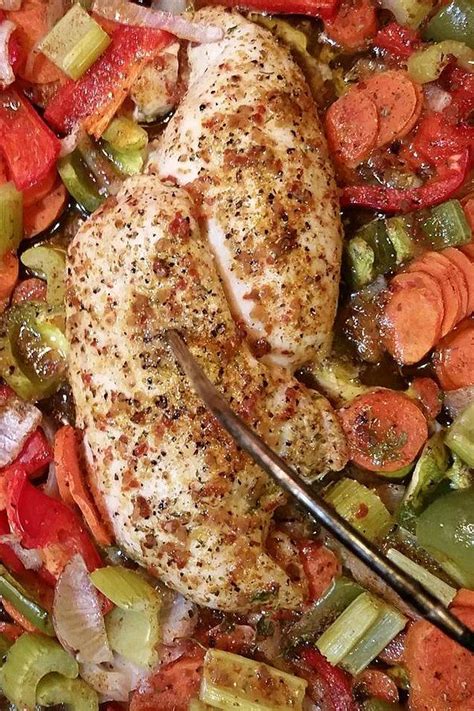 Add half of the cutlets and cook until golden brown and cooked through, 3 to 4 minutes per side. Baked Chicken Breasts and Vegetables | Recipe | Baked chicken