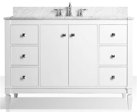 48 Single Sink Bath Vanity Set In White With Italian Carrara White