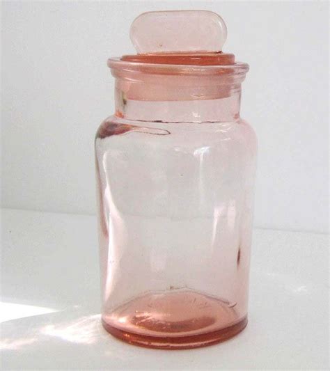 Vintage Pink Glass Jar Pink Mason Jars Glass Mason Jars Mason Jars