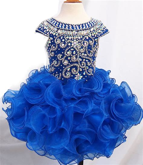 Royal Blue Kids Pageant Dress Toddler Pageant