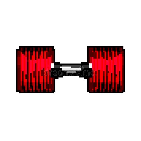 Gym Dumbbell Game Pixel Art Vector Illustration Stock Vector