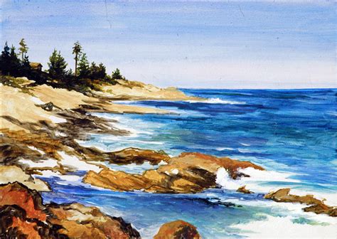 Maine Rocky Coast Painting By Varvara Harmon