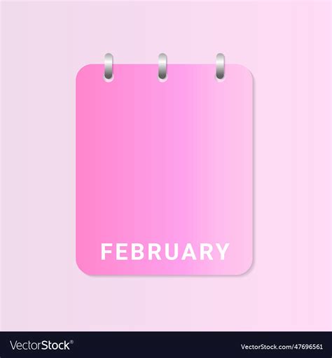Cover Of February Daily Calendar Month On White Vector Image