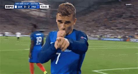 Ever wondered where antoine griezmann's quirky goal celebration, displayed twice as he downed germany at euro 2016, comes from? Antoine Griezmann Gif