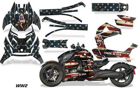 Full Body Wrap Graphic Sticker Decal For Can Am Ryker 2019 Ww2 Usa