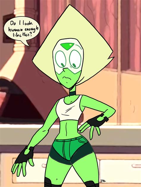 Peridot Tries Human Clothes By Theeyzmaster Steven