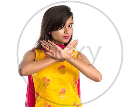 Image Of Young Indian Woman Or Girl With Angry Expressions And Gestures