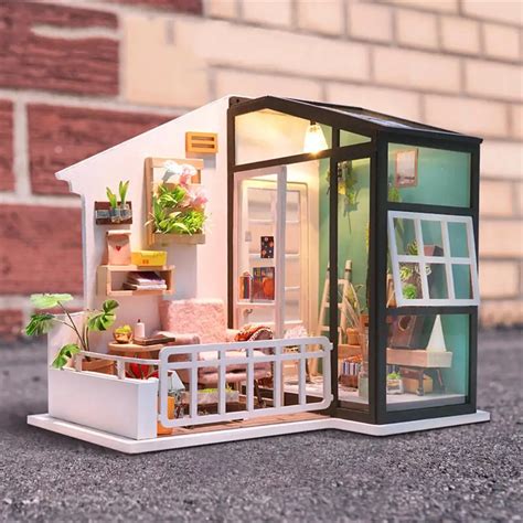 Small House South Breeze Diy Miniature Dollhouse Led Furniture Kit 3d