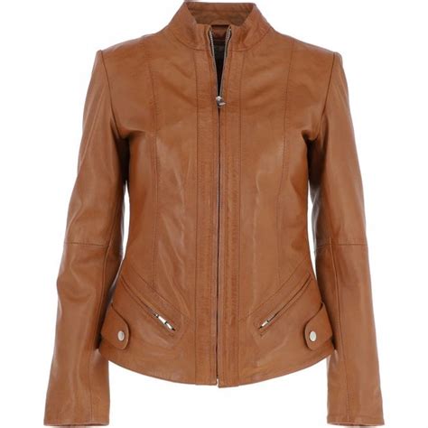 women s leather jacket tan alana 2