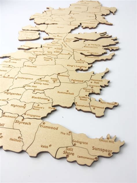 Got Game Of Thrones Westeros Magnetic Wooden Puzzle Map Etsy