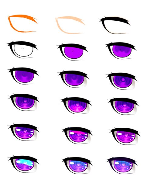 Colored contacts are one option, but these can be expensive and always require the advice of an optometrist to avoid eye damage. Chibi/anime eye tutorial by Saige199 on DeviantArt