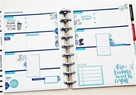 Gorgeous Shades Of Blue Weekly Layout In This Horizontal Classic Happy
