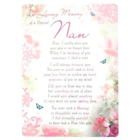 Graveside Memorial Card Weatherproof In Loving Memory Special Nan Widdle Ts Limited