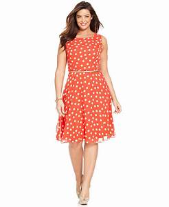 Howard Plus Size Polka Dot Belted Dress Reviews Dresses