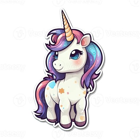 Cute Cartoon Unicorn Sticker 24487943 Png