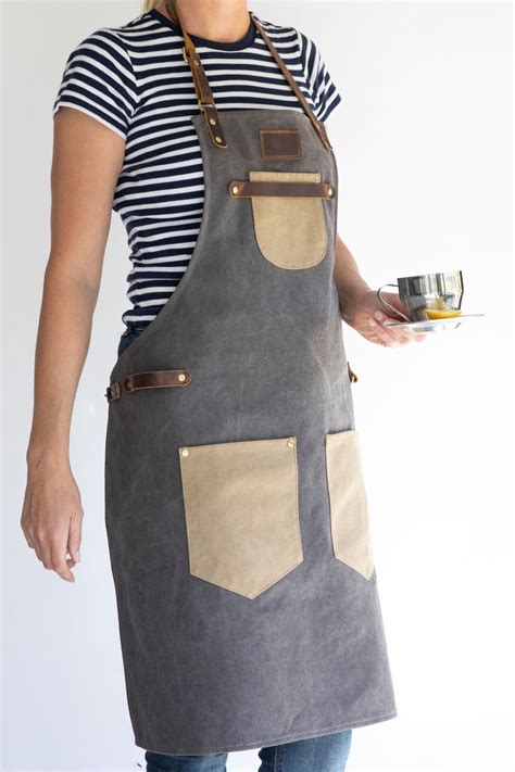 Apron Bbq Style Canvas Oz With Leather Straps Aprons Lifestyle