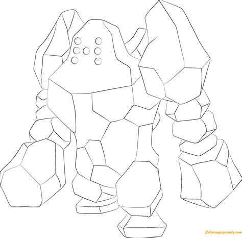 Regirock From Pokemon Coloring Pages Cartoons Coloring Pages