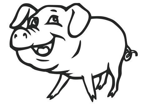 Cute Pig Coloring Page For Kids