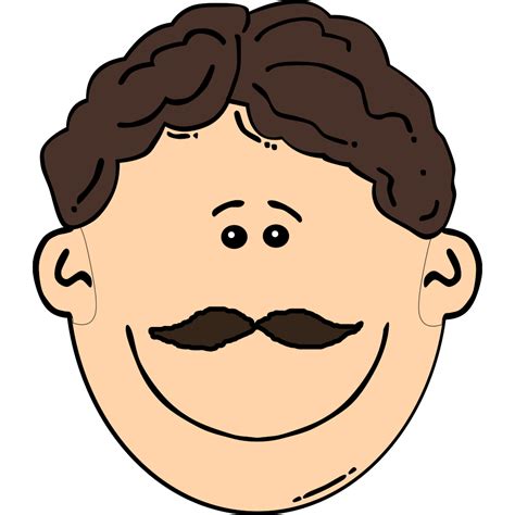 Smiling Brown Hair Man With Mustache Png Svg Clip Art For Web