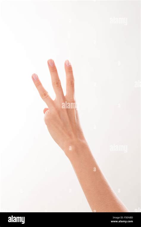 Woman Hand Showing Three Fingers Hi Res Stock Photography And Images