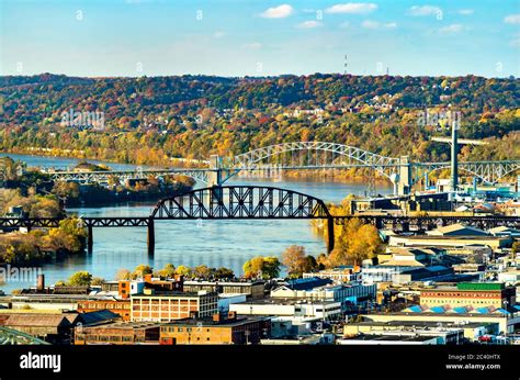 Bridges Across The Ohio River In Pittsburgh Pennsylvania Stock Photo