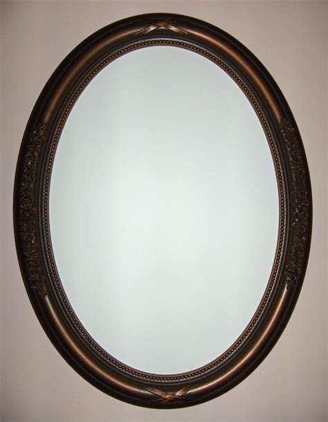 Oval Mirror With Oil Rubbed Bronze Color Frame Bathroom