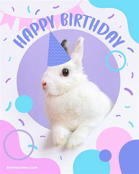Free Happy Birthday Image With Cute Bunny