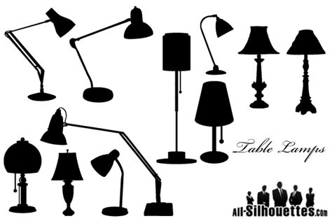 Vector Table Lamps Silhouettes Free Download Free Vector Art Free