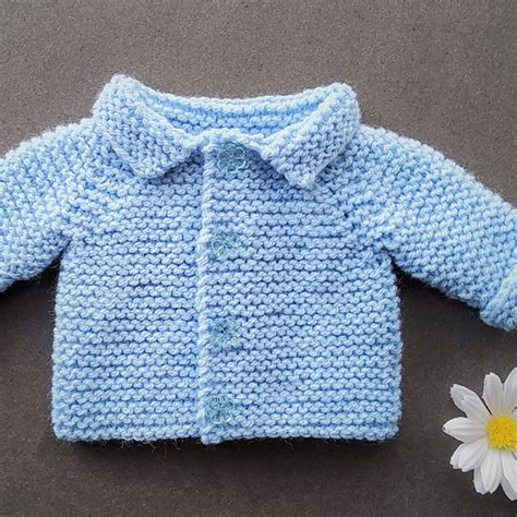 Ravelry Garter Stitch Babbity Baby Jacket With A Collar Pattern By