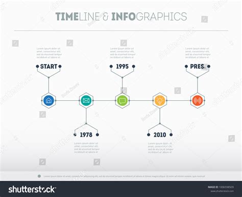 Vektor Stok Timeline Infographic Icons Buttoms Vector Time Tanpa