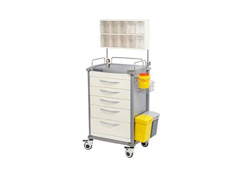 Deluxe Medical Medication Trolleys Adjustable Nursing Cart