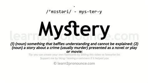 Pronunciation of Mystery | Definition of Mystery - YouTube