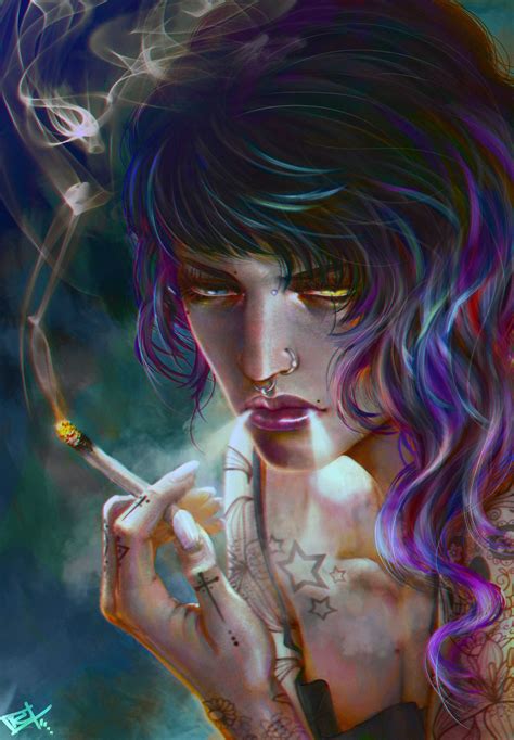 Artstation Smoke Girl Painting Study Alejandro Koi Ipinza Painting