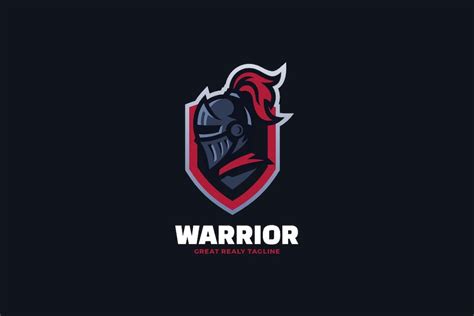 Warrior Simple Mascot Logo Graphic Templates Envato Elements